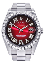 Rolex Datejust II Watch | 41 MM | Custom Red Black Roman Dial | Oyster Band