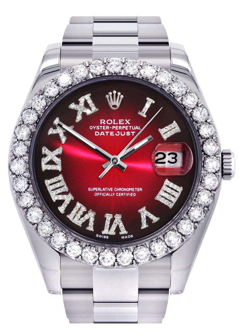 Rolex Datejust II Watch | 41 MM | Custom Red Black Roman Dial | Oyster Band