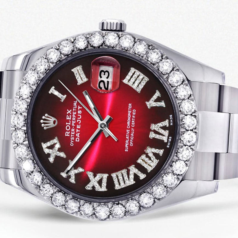 Rolex Datejust II Watch | 41 MM | Custom Red Black Roman Dial | Oyster Band