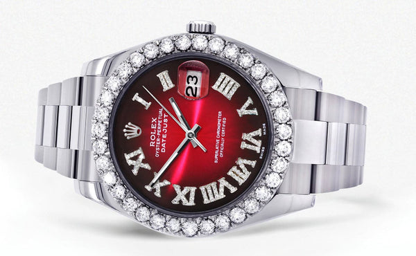 Rolex Datejust II Watch | 41 MM | Custom Red Black Roman Dial | Oyster Band