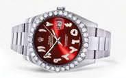 Rolex Datejust II Watch | 41 MM | Custom Red Arabic Dial | Oyster Band