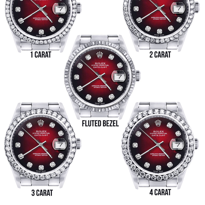 Rolex Datejust Watch | 16200  | 36MM | Red Dial | Oyster Band | Stainless Steel