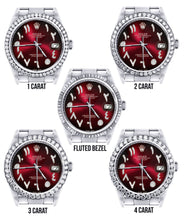 Diamond Mens Rolex Datejust Watch 16200 | 36Mm | Red Black Arabic Diamond Dial | Oyster Band