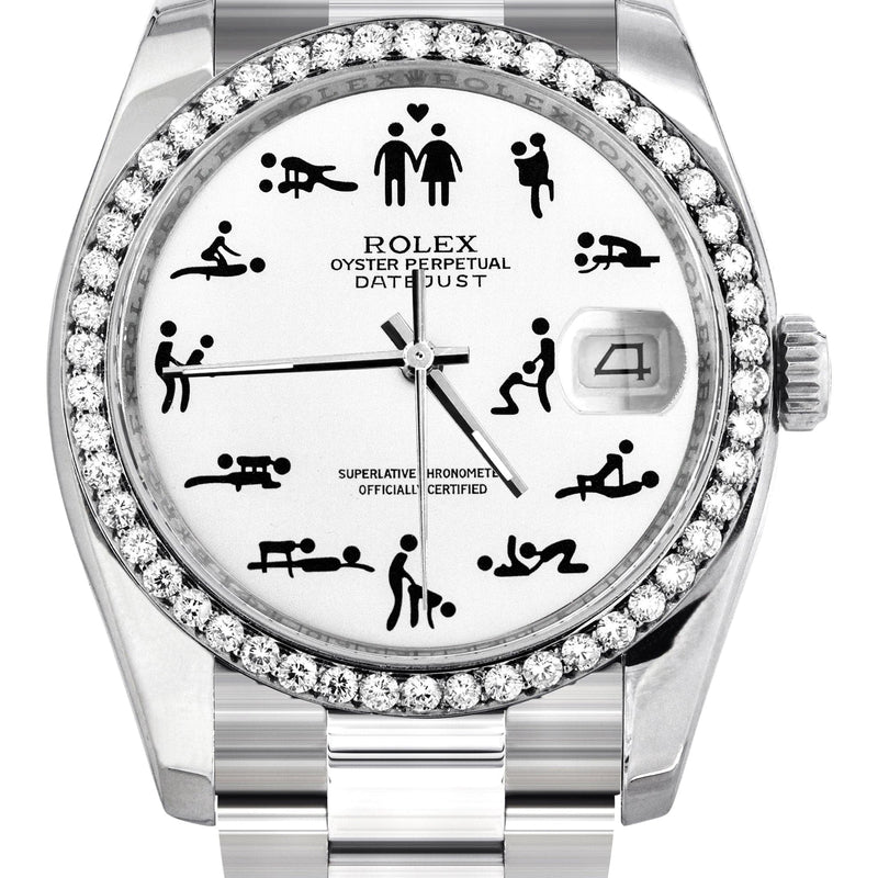 116200 | Rolex Datejust Watch | 36Mm | Erotic Dial | Oyster Band