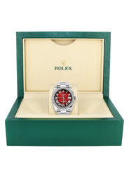 116200 | Rolex Datejust Watch | 36Mm | Red Black Roman Dial | Oyster Band