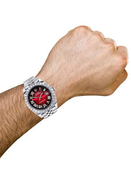 Rolex Datejust 41 Watch | 41 MM | Custom Red Black Roman Diamond Dial | Jubilee Band