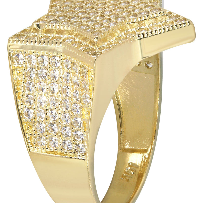 10K Star Gold Ring For Men - Mens Pinky Ring   | 6.5 Grams