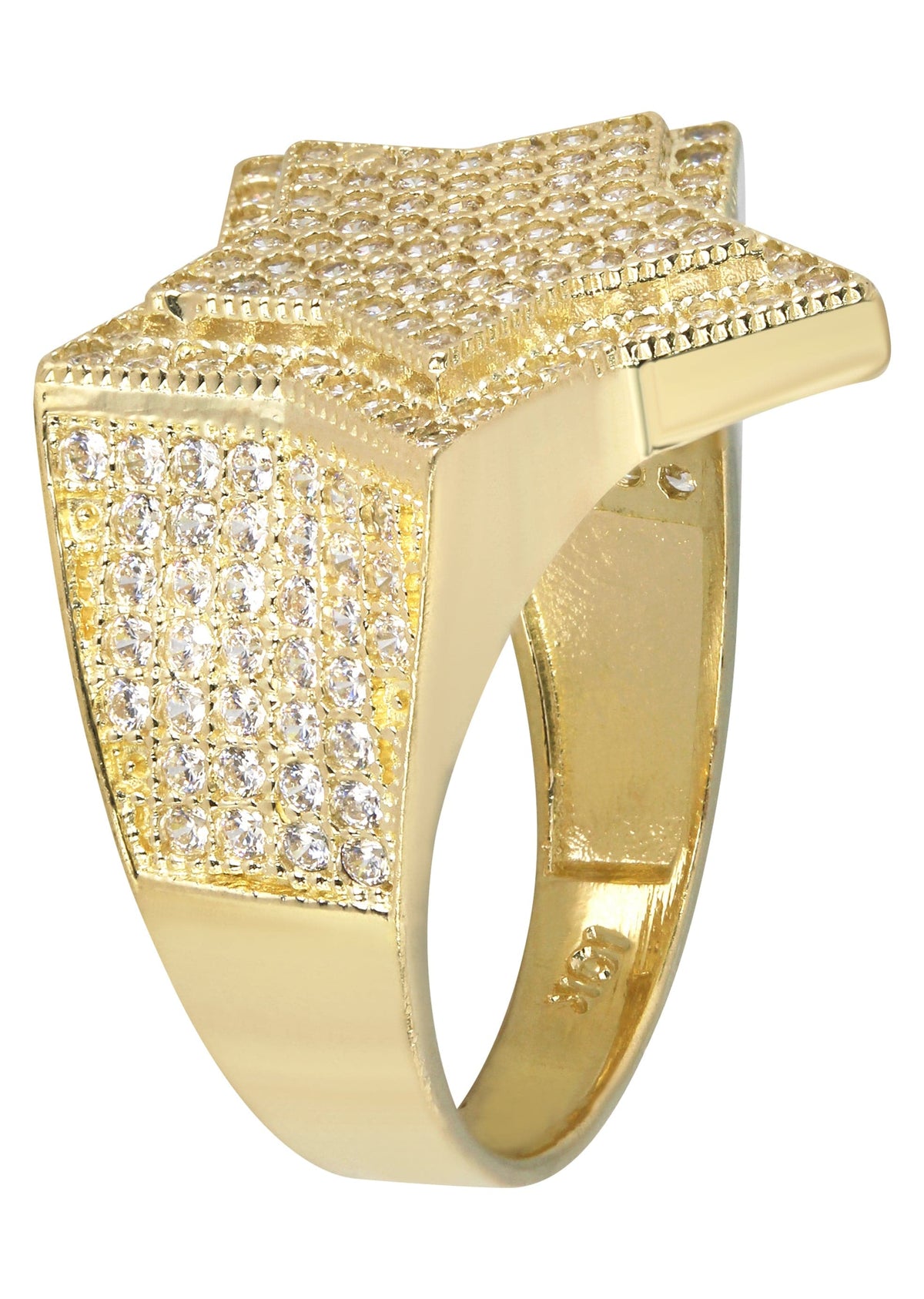 10K Star Gold Ring For Men - Mens Pinky Ring   | 6.5 Grams
