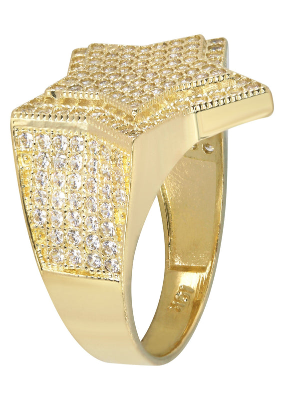 10K Star Gold Ring For Men - Mens Pinky Ring   | 6.5 Grams