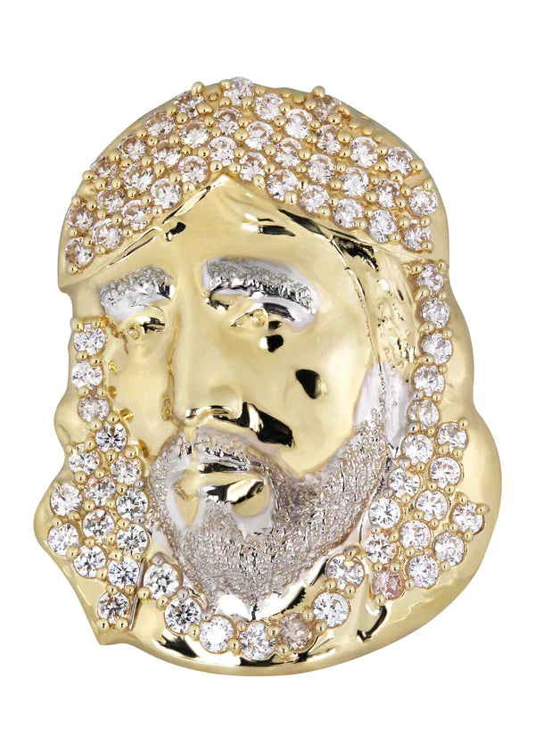 Mens Jesus Pinky Ring | 10K Solid Yellow Gold | Style #1