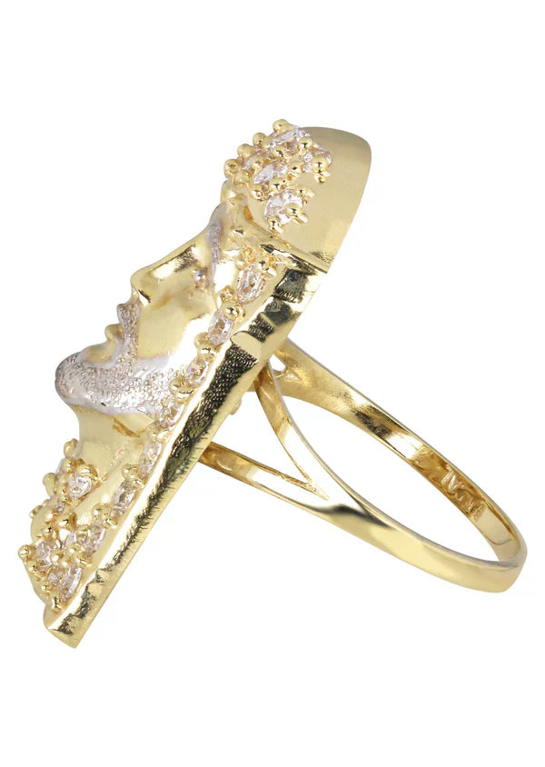 Mens Jesus Pinky Ring | 10K Solid Yellow Gold | Style #2