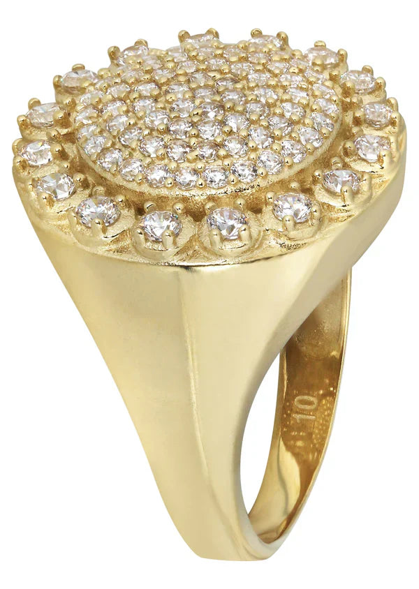 Mens Pinky Ring | 10K Solid Yellow Gold | Style #2