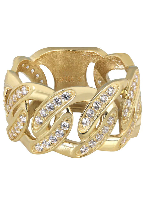 Mens Cuban Pinky Ring | 10K Solid Yellow Gold