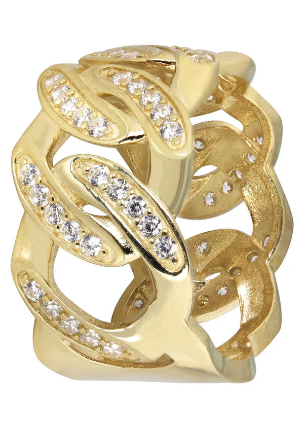 Mens Cuban Pinky Ring | 10K Solid Yellow Gold