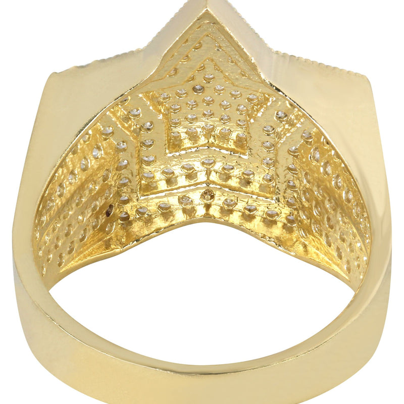 10K Star Gold Ring For Men - Mens Pinky Ring   |  7.7 Grams