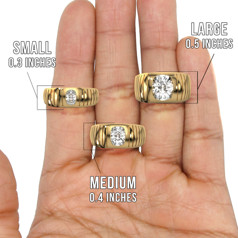 Men's Jewelry - Men's VVS Lab Diamond Oval Solitaire Engagement Ring |  Yellow Gold