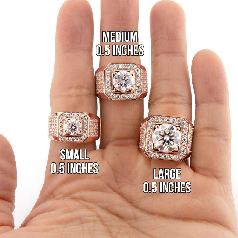 Men's Jewelry - Men's VVS Lab Diamond Ring | Round Brilliant Cut Halo| Rose Gold