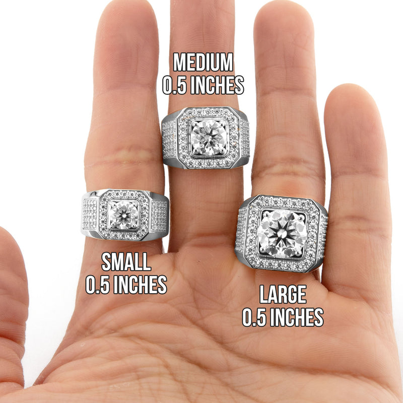 Men's Jewelry - Men's VVS Lab Diamond Ring | Round Brilliant Cut Halo