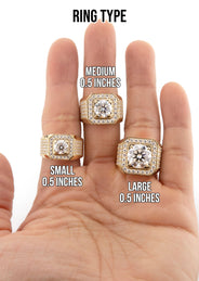 Men's Jewelry - Men's VVS Lab Diamond Ring | Round Brilliant Cut Halo | Yellow Gold