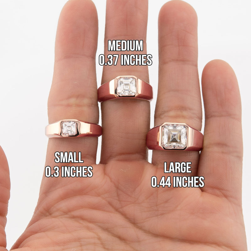 Men's Jewelry - Men's VVS Lab Diamond Princess Cut Solitaire Engagement Ring | Rose Gold