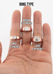 Men's Jewelry - Men's VVS Lab Diamond Princess Cut Solitaire Engagement Ring | Rose Gold