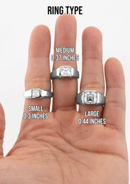 Men's Jewelry - Men's VVS Lab Diamond Asher Cut Solitaire Engagement Ring | White Gold