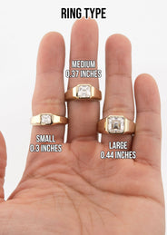 Men's Jewelry - Men's VVS Lab Diamond Asher Cut Solitaire Engagement Ring | Yellow Gold