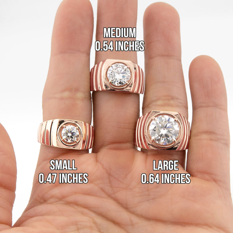 Men's Jewelry - Men's VVS Lab Diamond Round Brilliant Cut Solitaire Engagement Ring | Rose Gold