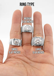 Men's Jewelry - Men's VVS Lab Diamond Round Brilliant Cut Solitaire Engagement Ring | White Gold