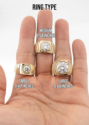 Men's Jewelry - Men's VVS Lab Diamond Round Brilliant Cut Solitaire Engagement Ring | Yellow Gold