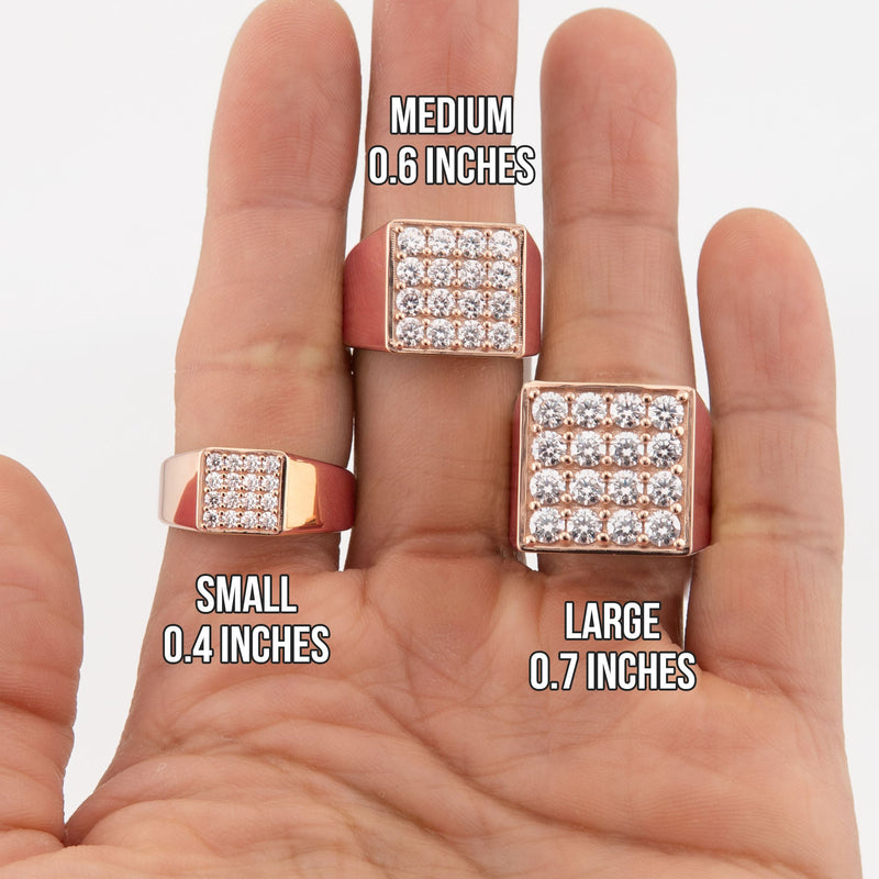 Men's Jewelry - Men's VVS Lab Diamond Square Diamond Ring | Rose Gold