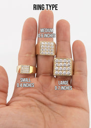 Men's Jewelry - Men's VVS Lab Diamond Square Diamond Ring | Yellow Gold