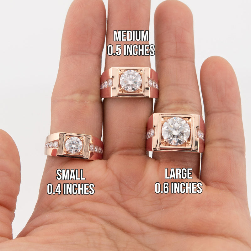 Men's Jewelry - Men's VVS Lab Diamond Round Engagement Ring | Rose Gold