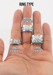 Men's Jewelry - Men's VVS Lab Diamond Round Engagement Ring | White Gold