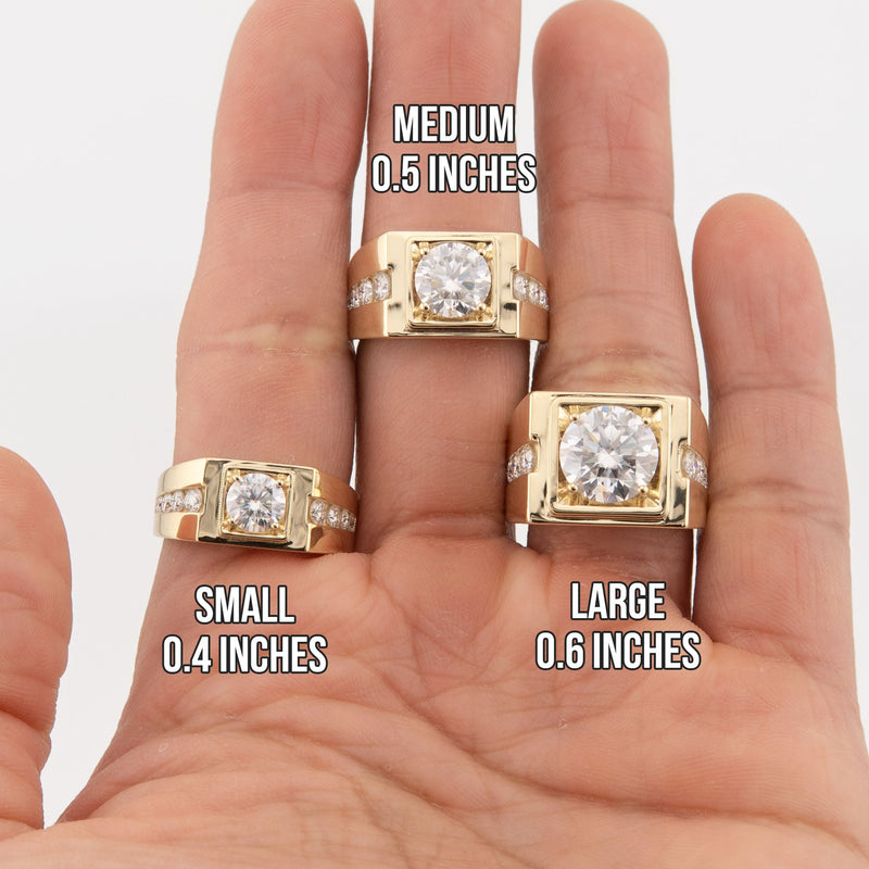 Men's Jewelry - Men's VVS Lab Diamond Round Engagement Ring | Yellow Gold