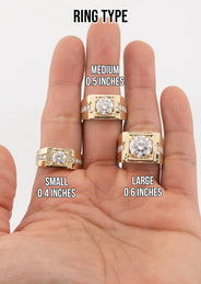 Men's Jewelry - Men's VVS Lab Diamond Round Engagement Ring | Yellow Gold