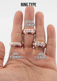 Men's Jewelry - Men's VVS Lab Diamond 5 Stone Wedding Band |  Rose Gold