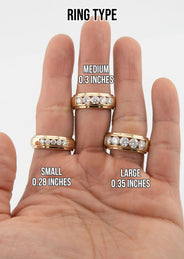 Men's Jewelry - Men's VVS Lab Diamond 5 Stone Wedding Band |  Yellow Gold
