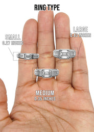 Men's Jewelry - Men's VVS Lab Diamond Emerald Cut Engagement Ring | White Gold