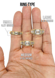 Men's Jewelry - Men's VVS Lab Diamond Emerald Cut Engagement Ring | Yellow Gold
