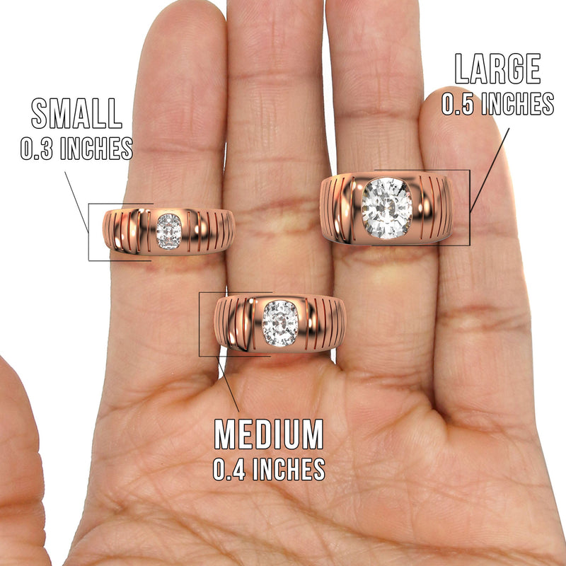 Men's Jewelry - Men's VVS Lab Diamond Oval Solitaire Engagement Ring |  Rose Gold