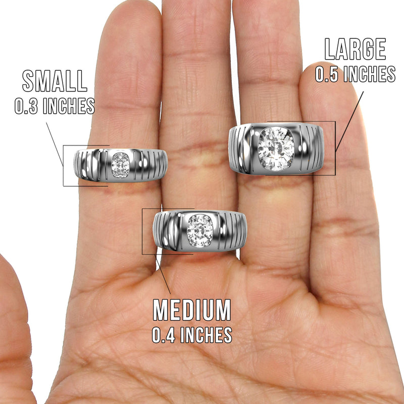 Men's Jewelry - Men's VVS Lab Diamond Oval Solitaire Engagement Ring |  White Gold