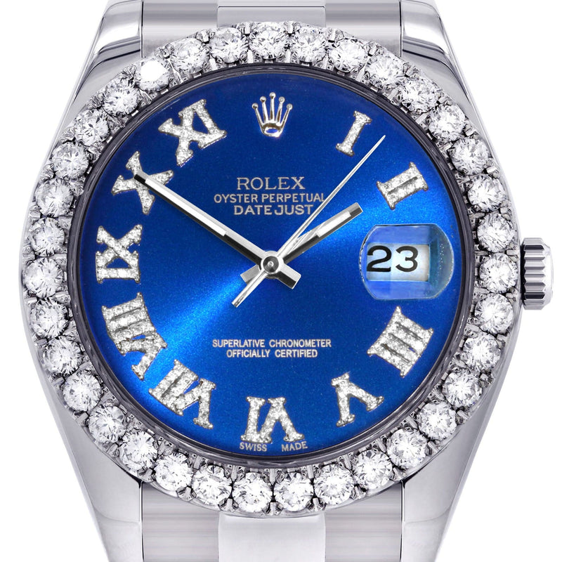 Rolex Datejust II Watch | 41 MM | Custom Blue Roman Dial | Oyster Band