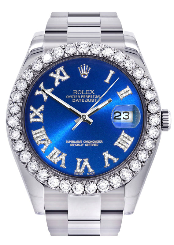 Rolex Datejust II Watch | 41 MM | Custom Blue Roman Dial | Oyster Band