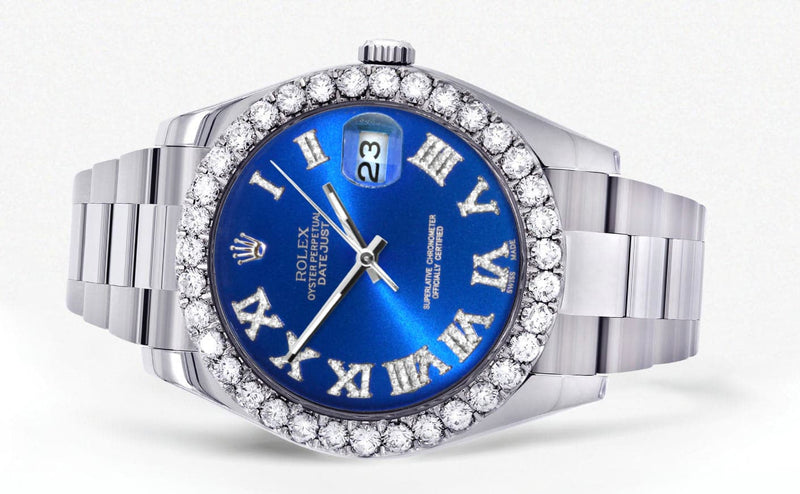 Rolex Datejust II Watch | 41 MM | Custom Blue Roman Dial | Oyster Band