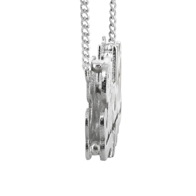 14K White Gold with Diamond Name Plate Necklace | Style #94