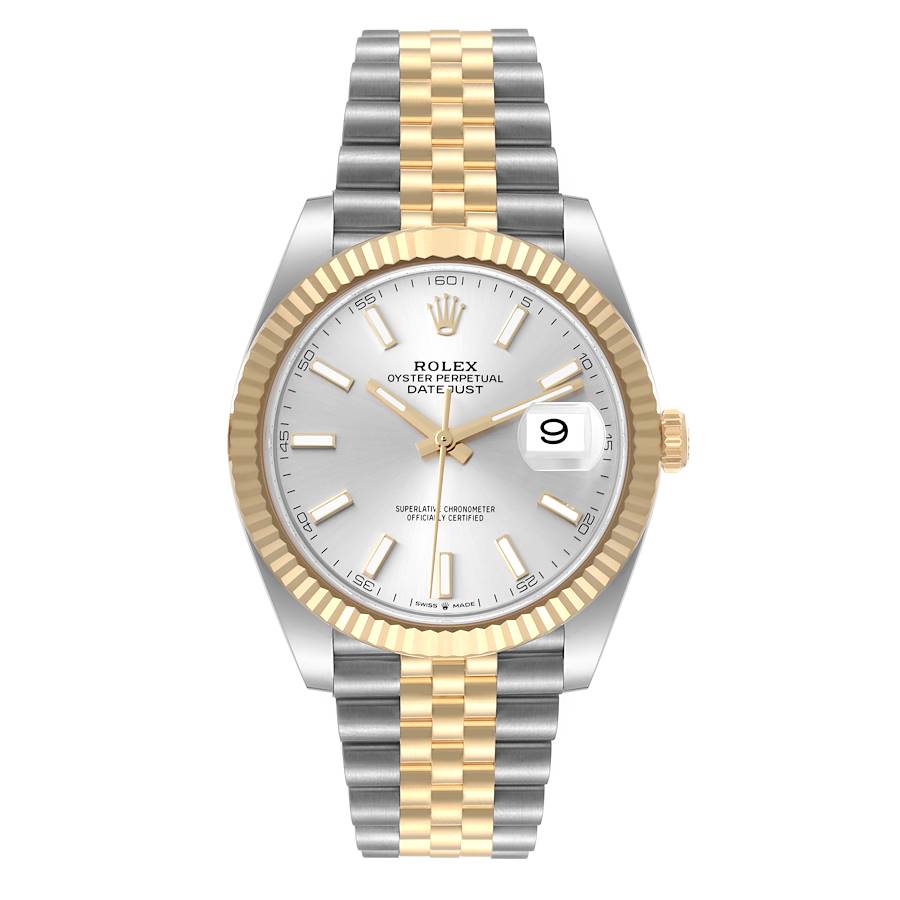 Rolex Oyster Perpetual Datejust Watch 126333 for Mens | 41MM | Yellow Gold Silver Dial - Steel