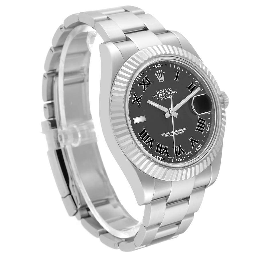 Rolex Datejust II 41mm Grey Dial Steel White Gold Mens Watch 116334