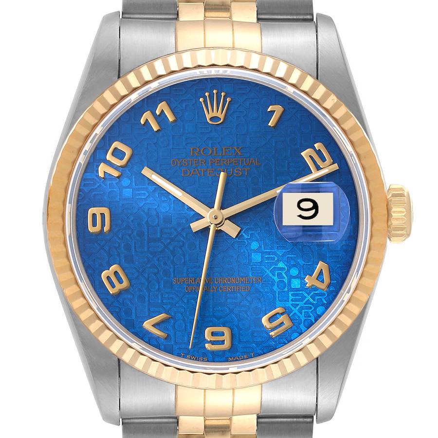 Rolex Datejust 16233 Watch for Men | 36MM | Blue Anniversary Dial | Champagne Dial - Steel