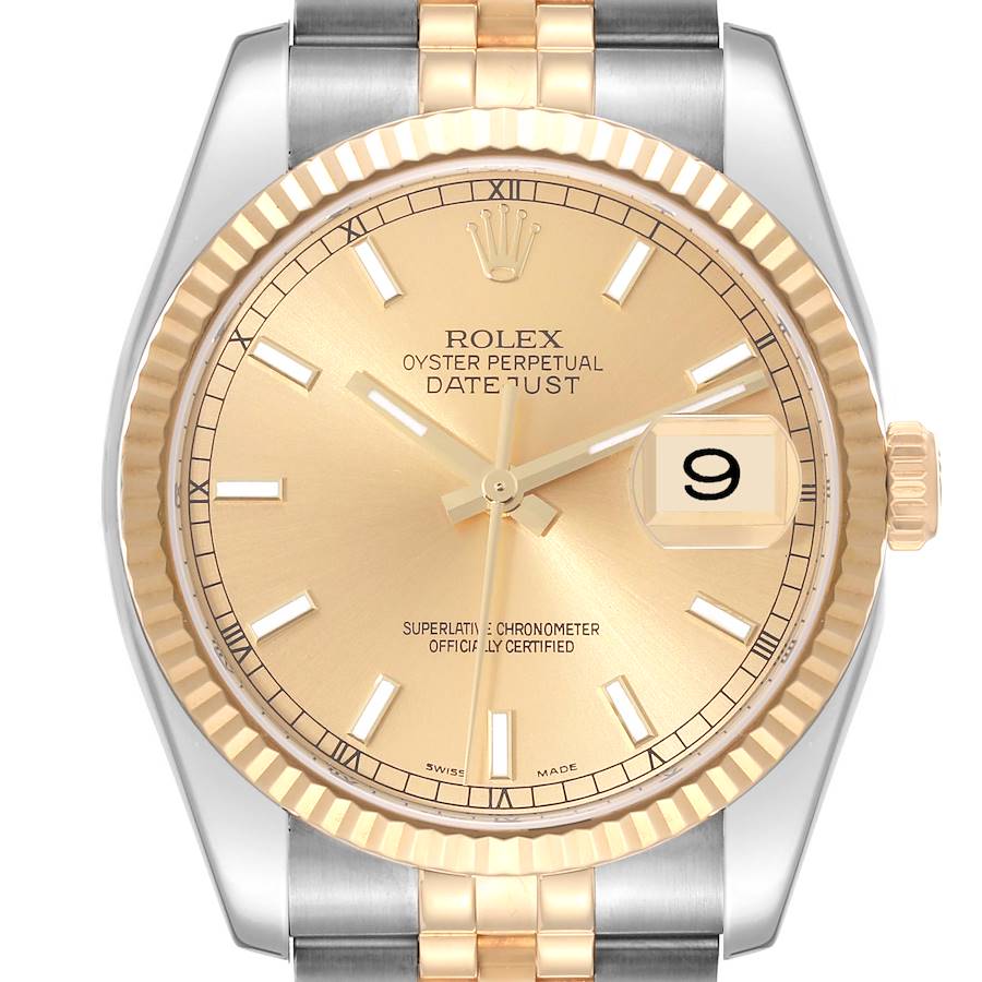 Rolex Datejust 116233 | 36MM | Yellow Gold Champagne Dial | 18KT TWO TONE